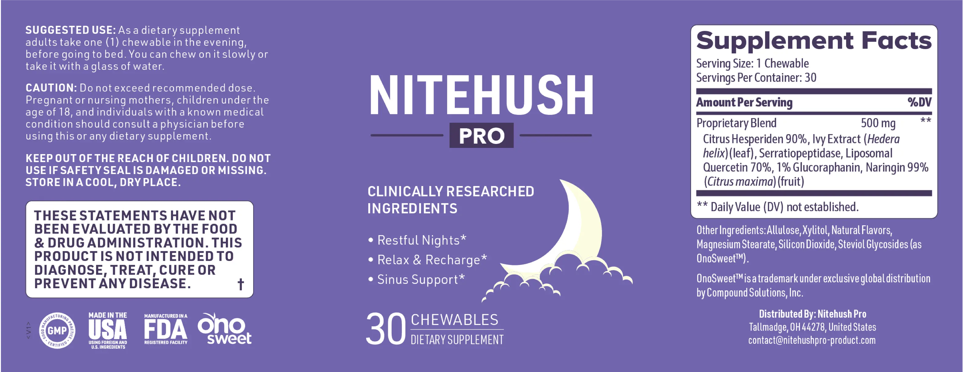 ingredient of NiteHush Pro 